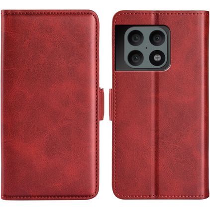 Mobigear Slim Magnet Housse OnePlus 10 Pro Etui Porte-Monnaie - Rouge