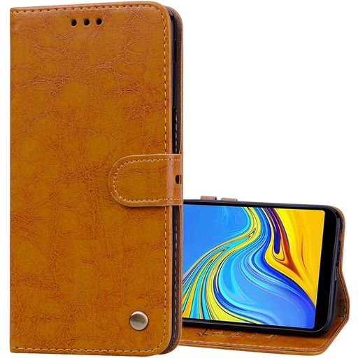 Mobigear Wallet Housse Samsung Galaxy J6 Plus Etui Porte-Monnaie - Cognac