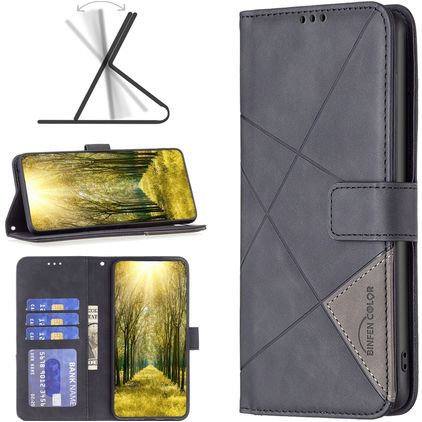 Mobigear Rhombus Housse Google Pixel 7a Etui Porte-Monnaie - Noir