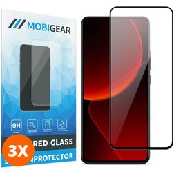 Mobigear Premium Xiaomi 13T Verre trempé Protection d'écran - Compatible Coque - Noir (Lot de 3)