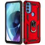 Mobigear Armor Ring Coque Motorola Moto G71 5G Coque arrière Rigide Anti-Chocs avec Anneau-Support - Rouge