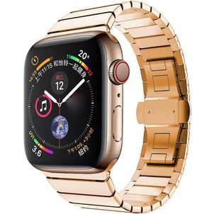 Mobigear Madrid Bracelet Acier Apple Watch Fermeture boucle déployante - 49/46/45/44 mm - Rose doré