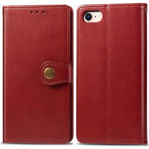 Mobigear Snap Button Housse iPhone SE (2022) Etui Porte-Monnaie - Rouge
