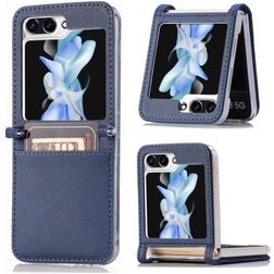 Mobigear Excellent Samsung Galaxy Z Flip 5 Plastique rigide Coque arrière avec porte-cartes - Bleu