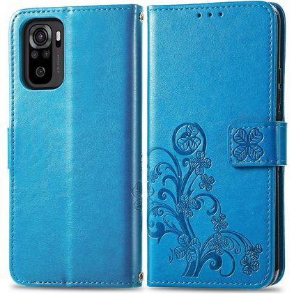 Mobigear Clover Housse Xiaomi Redmi Note 10S Etui Porte-Monnaie - Bleu