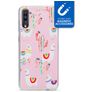 My Style Magneta Coque Samsung Galaxy A70 Coque arrière en TPU Souple - Pink Alpaca