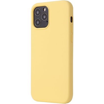 Mobigear Rubber Touch Coque iPhone 12 Coque arrière en Silicone - Jaune