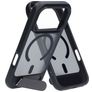 Mobiparts Hardcover Coque iPhone 18 Pro MagSafe Coque arrière Rigide avec Support Amovible - Satin Black