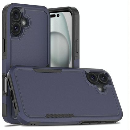 Mobigear Heavy Armor Coque iPhone 16 Plus Coque arrière Rigide Anti-Chocs - Dark Blue