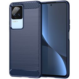 Mobigear Brushed Slim Coque POCO F4 Coque arrière en TPU Souple - Bleu