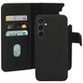 Mobiparts Housse Samsung Galaxy S23 FE Etui avec Coque Détachable en Cuir Véritable Porte-Monnaie - Noir