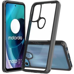 Mobigear Crystal Motorola Moto G71 5G Plastique rigide Coque arrière - Transparent / Noir