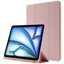 Mobigear Tri-Fold Gel Coque iPad Air 11 Pouces (2024) Etui en TPU,Similicuir + Porte-crayon - Rose