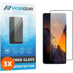 Mobigear Premium POCO F5 Verre trempé Protection d'écran - Compatible Coque - Noir (Lot de 3)