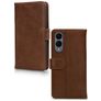 Mobilize Wallet Housse Samsung Galaxy S25 Edge Etui en Cuir Véritable Porte-Monnaie - Marron
