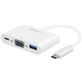 Macally UCVGA - Hub USB-C vers USB-A / USB-C / VGA - Blanc