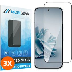 Mobigear Premium Google Pixel 9 Pro Verre trempé Protection d'écran - Compatible Coque - Noir (Lot de 3)