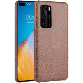 Mobigear Croco Coque Huawei P40 Coque arrière Rigide - Marron