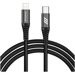 Mobigear Nylon - Câble USB-C vers Apple Lightning 0.4 mètre - Noir