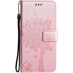 Mobigear Tree Samsung Galaxy S21 Étui Portefeuille - Rose doré