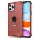 Mobigear Honeycomb Ring iPhone 12 Pro Max Plastique rigide Coque arrière Antichoc avec bague de maintien - Rouge