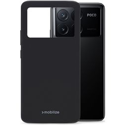 Mobilize Rubber Gelly Coque POCO X6 Pro Coque arrière en TPU Souple - Matt Black