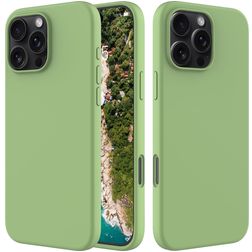 Mobigear Rubber Touch Coque iPhone 16 Pro Coque arrière en Silicone - Vert