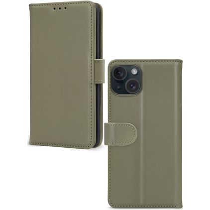 Mobilize Premium Gelly Wallet Housse iPhone 15 Plus Etui Porte-Monnaie - Vert