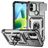 Mobigear Armor Ring Cam Slide Xiaomi Redmi A1 4G Plastique rigide Coque arrière Antichoc avec bague de maintien et cache caméra coulissant - Argent