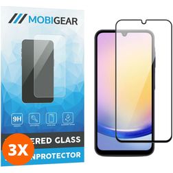 Mobigear Premium Samsung Galaxy A25 Verre trempé Protection d'écran - Compatible Coque - Noir (Lot de 3)
