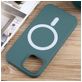Mobigear Rubber Touch Coque iPhone 15 Plus MagSafe Coque arrière en Silicone - Vert