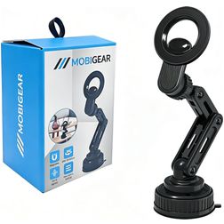 Mobigear MagSafe Support voiture Ventouse / Tableau de bord Magnétique - Universel - Noir