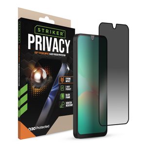 Striker Xtreme Impact Privacy Samsung Galaxy A16 Verre trempé Protection d'écran Confidentialité - Compatible Coque - Noir