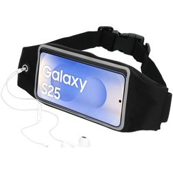Mobiparts Comfort Fit Belt Brassard Téléphone Samsung Galaxy S25 Ceinture Coque de Sport en Neoprène - Noir