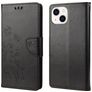 Mobigear Flowers Housse iPhone 14 Etui Porte-Monnaie - Noir