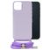 Mobilize Lanyard Gelly iPhone 14 Plus Coque avec cordon en TPU Souple - Pastel Purple