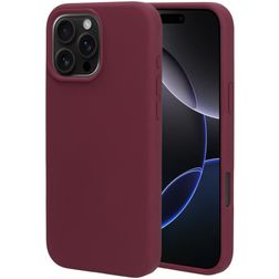 Mobiparts Coque iPhone 16 Pro Max Coque arrière en Silicone - Plum Red
