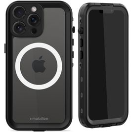 Mobilize Waterproof Coque iPhone 15 Pro Max MagSafe Coque arrière Imperméable Rigide - Noir