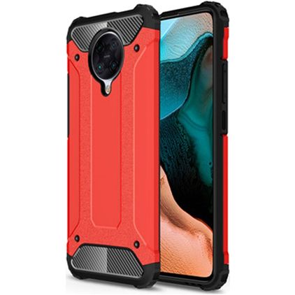 Mobigear Outdoor Coque POCO F2 Pro Coque arrière Rigide Anti-Chocs - Rouge