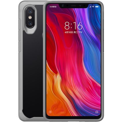 Mobigear Crystal Coque Xiaomi Mi 8 SE Coque arrière Rigide - Transparent / Gris