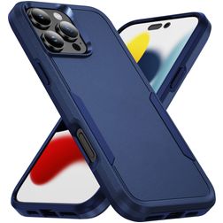 Mobigear Heavy Armor Coque iPhone 16 Pro Max Coque arrière Rigide Anti-Chocs - Bleu