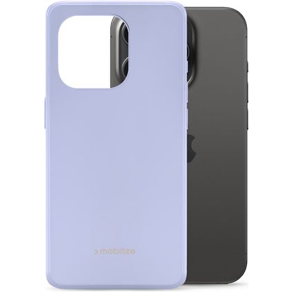 Mobilize Rubber Gelly iPhone 15 Pro TPU souple Coque arrière - Pastel Purple