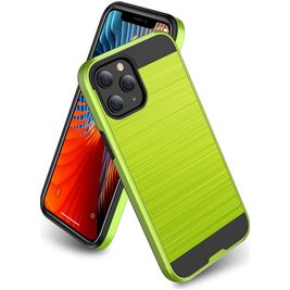Mobigear Brushed Armor Coque iPhone 12 Pro Max Coque arrière Rigide Anti-Chocs - Vert
