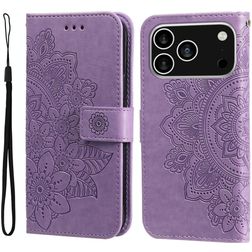 Mobigear Flowers iPhone 18 Pro Étui Portefeuille - Violet