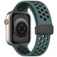 Mobigear Sport Plus Mag Bracelet Silicone Apple Watch Fermeture magnétique - 42/41/40/38 mm - Noir / Vert