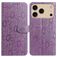 Mobigear Flowers Housse iPhone 17 Pro Etui Porte-Monnaie - Violet