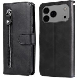 Mobigear Zipper iPhone 17 Pro Max Étui Portefeuille - Noir