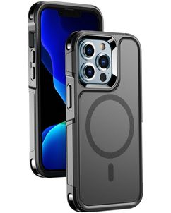 Mobigear Traveller Coque iPhone 13 Pro MagSafe Coque arrière Rigide Anti-Chocs - Noir