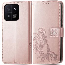 Mobigear Clover Housse Xiaomi 13 Etui Porte-Monnaie - Rose doré