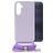 Mobilize Lanyard Gelly Samsung Galaxy A25 Coque avec cordon en TPU Souple - Pastel Purple